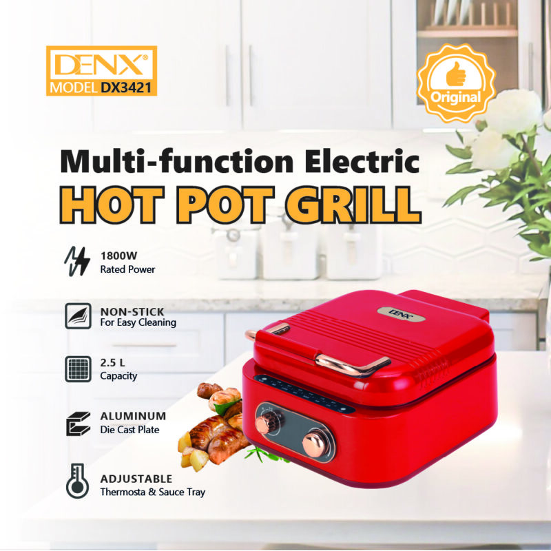 DX3421 - MULTI-FUNCTION ELECTRIC HOT POT GRILL