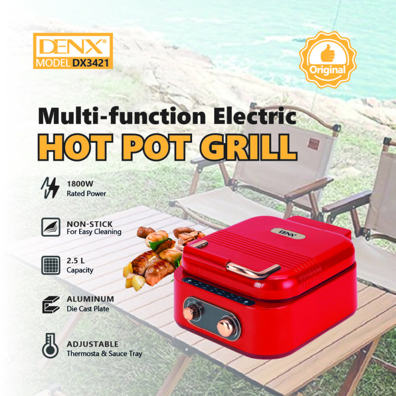 DX3421 - MULTI-FUNCTION ELECTRIC HOT POT GRILL